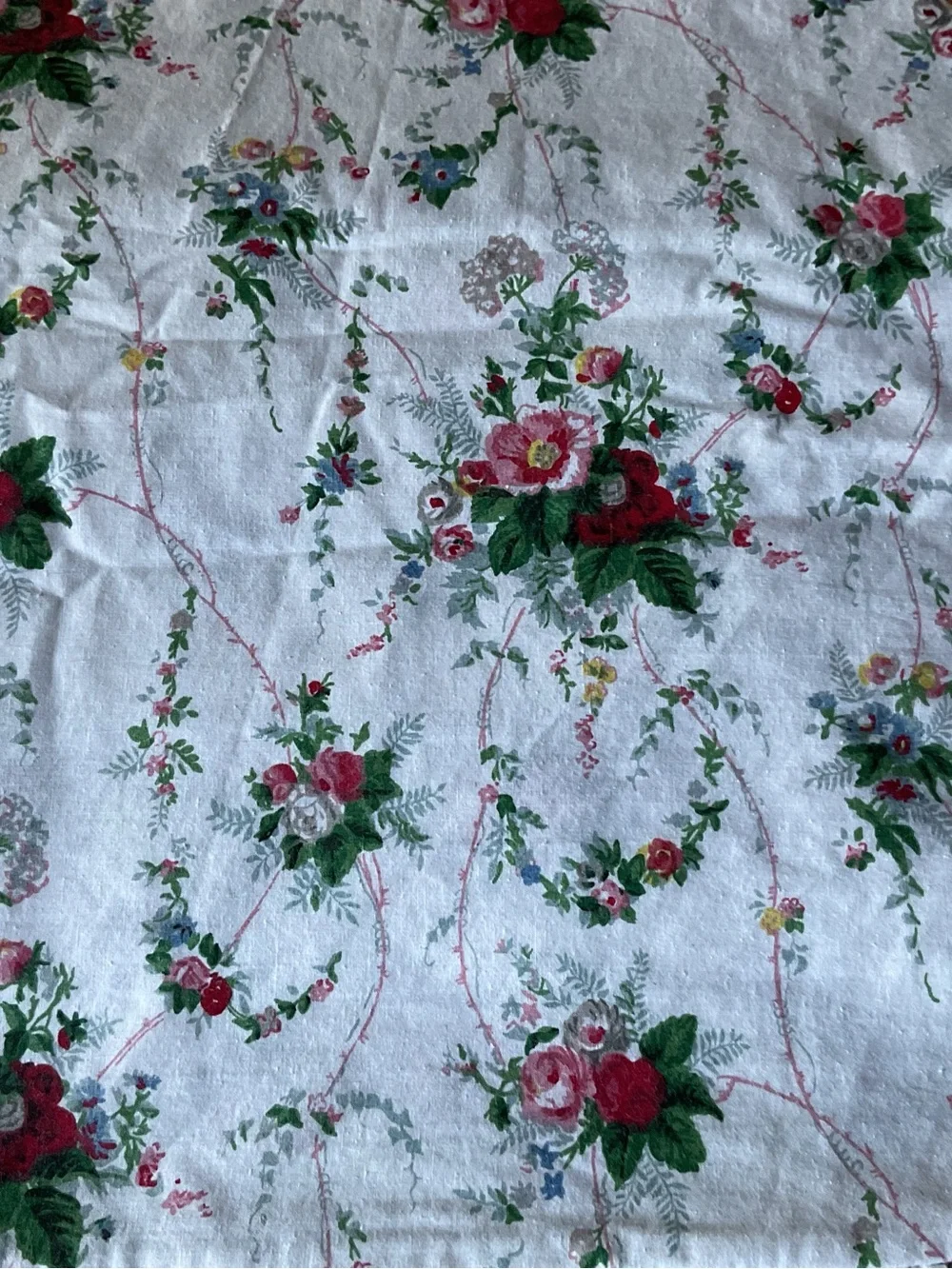 Vintage, Ralph Lauren BLAINE Ruffled Flat Sheet QUEEN Size- USA Made